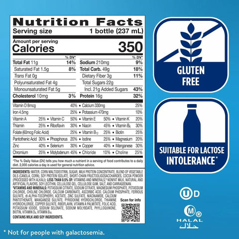 Ensure Plus Milk Chocolate Nutrition Shake with Fiber | Meal Replacement Shake | Ready to Drink | 16g Protein and 27 Vitamins and Minerals | 8 fl oz - 24 Pack